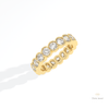 Round Cut Bezel Full Eternity Lab Grown Diamond Band in 10K Yellow Gold - Side View