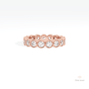 Round Cut Bezel Full Eternity Lab Grown Diamond Band in 18K Rose Gold - Ring on Hand View