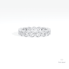 Round Cut Bezel Full Eternity Lab Grown Diamond Band in 10K White Gold - Front View