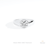 Round Cut Bezel Solitaire Engagement Lab Grown Diamond Ring in 10K White Gold - Front View