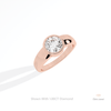 Round Cut Bezel Solitaire Engagement Lab Grown Diamond Ring in 14K Rose Gold - Profile View