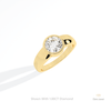 Round Cut Bezel Solitaire Engagement Lab Grown Diamond Ring in Platinum - Lifestyle View