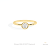 Round Cut Bezel Solitaire Lab Grown Diamond Ring in 18K Rose Gold - Ring on Hand View