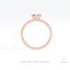 Round Cut Bezel Solitaire Lab Grown Diamond Ring in 10K Rose Gold - Angled View