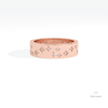 Round Cut Celestial Wedding Lab Grown Diamond Band in 18K Rose Gold - Ring on Hand View