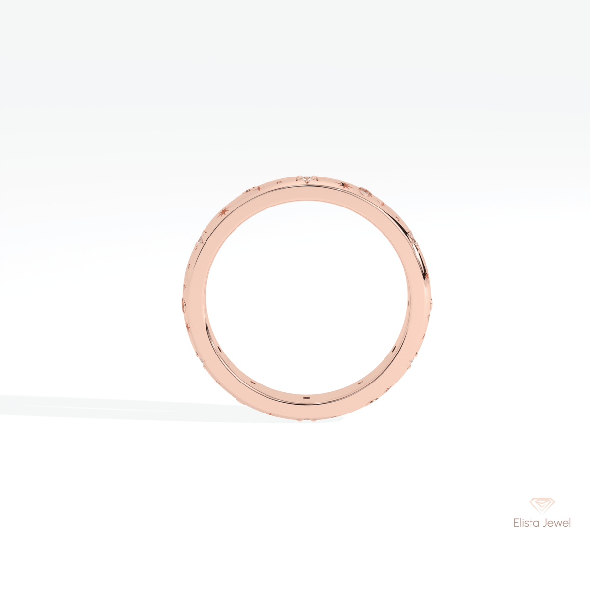 Round Cut Celestial Wedding Lab Grown Diamond Band - Alternative View