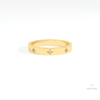 Round Cut Celestial Wedding Lab Grown Diamond Band in 18K Rose Gold - Ring on Hand View