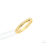 Round Cut Celestial Wedding Lab Grown Diamond Band in 10K Yellow Gold - Side View