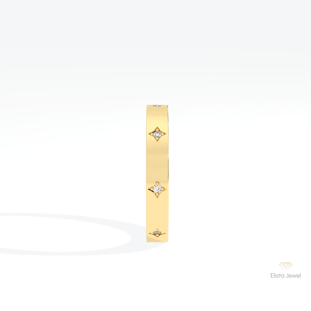 Round Cut Celestial Wedding Lab Grown Diamond Band - Additional View