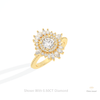 Round Cut Cluster Starburst Lab Grown Diamond Ring in 14K Rose Gold - Profile View