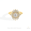 Round Cut Cluster Starburst Lab Grown Diamond Ring in 14K Yellow Gold - Detail View