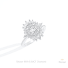 Round Cut Cluster Starburst Lab Grown Diamond Ring in 10K Yellow Gold - Side View