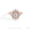 Round Cut Cluster Starburst Lab Grown Diamond Ring in 18K Rose Gold - Ring on Hand View
