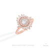 Round Cut Cluster Starburst Lab Grown Diamond Ring in Platinum - Lifestyle View