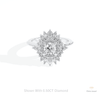 Round Cut Cluster Starburst Lab Grown Diamond Ring in 10K White Gold - Front View