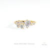 Round Cut Cluster Wedding Lab Grown Diamond Ring in 14K Yellow Gold - Detail View