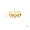 Round Cut Cluster Wedding Lab Grown Diamond Ring in 18K Rose Gold - Ring on Hand View