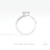 Round Cut Cluster Wedding Lab Grown Diamond Ring in 18K White Gold - Close-up View