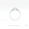 Round Cut Cluster Wedding Lab Grown Diamond Ring in 18K White Gold - Close-up View
