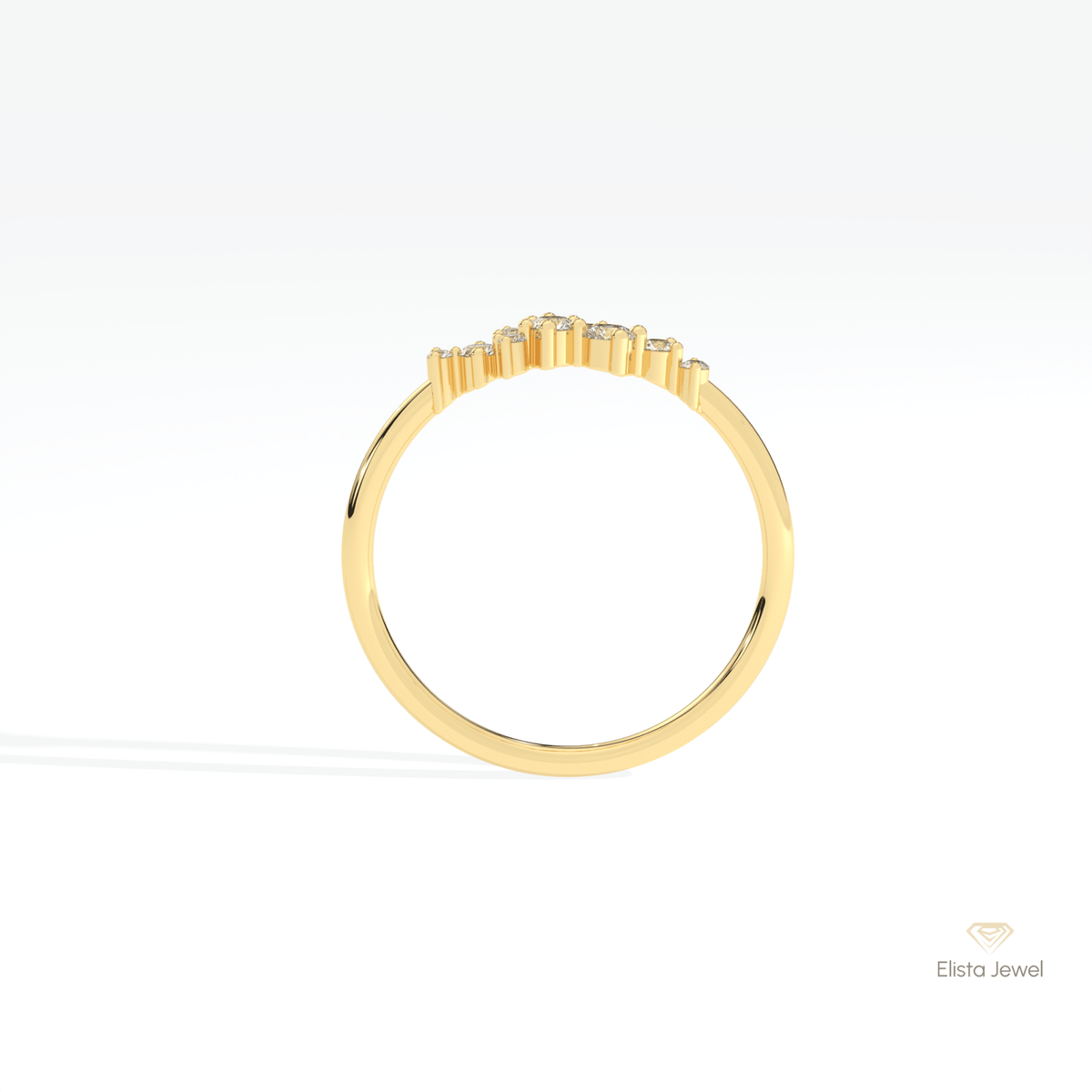 Round Cut Cluster Wedding Lab Grown Diamond Ring - Alternative View