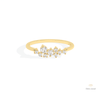 Round Cut Cluster Wedding Lab Grown Diamond Ring in 14K Yellow Gold - Detail View