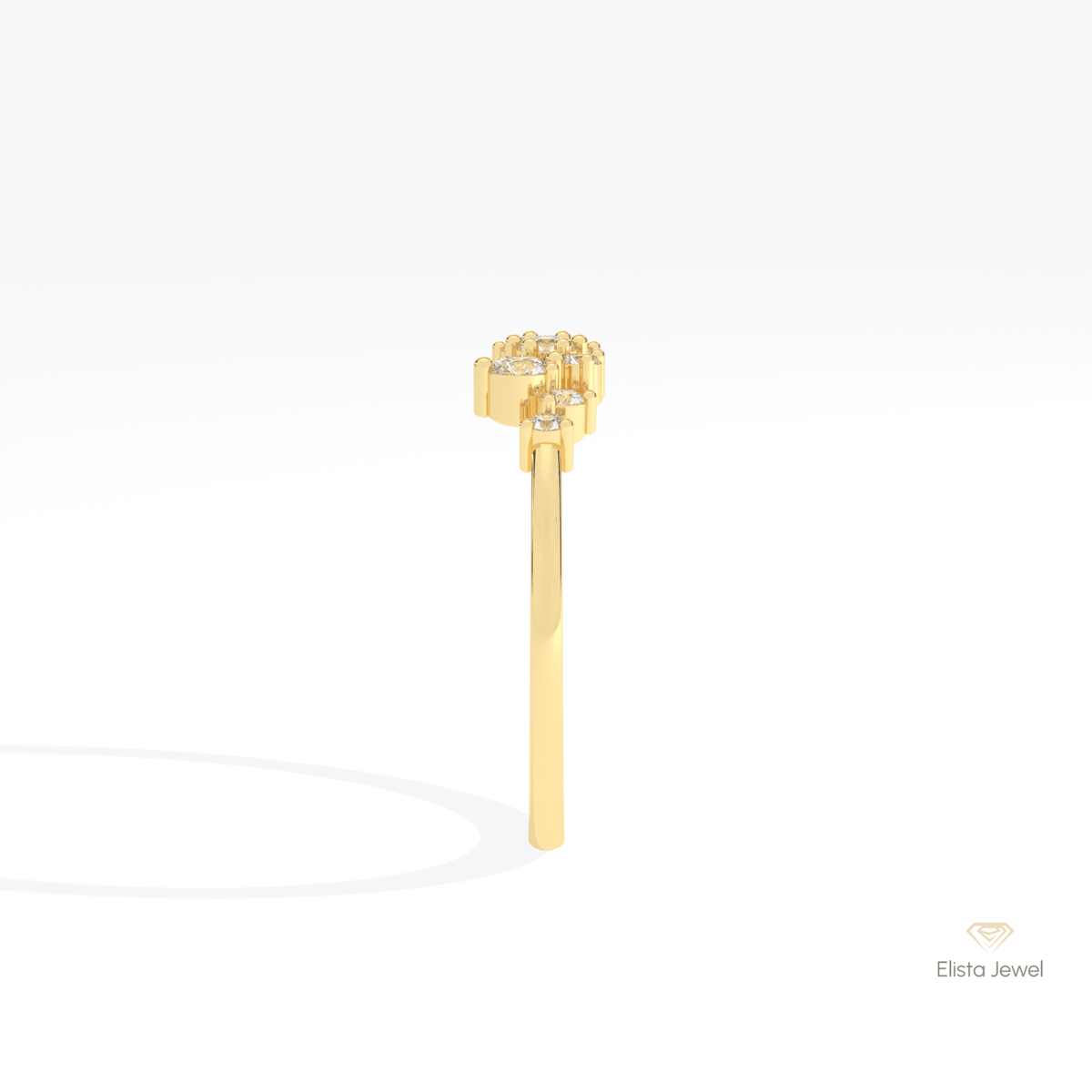 Round Cut Cluster Wedding Lab Grown Diamond Ring - Additional View