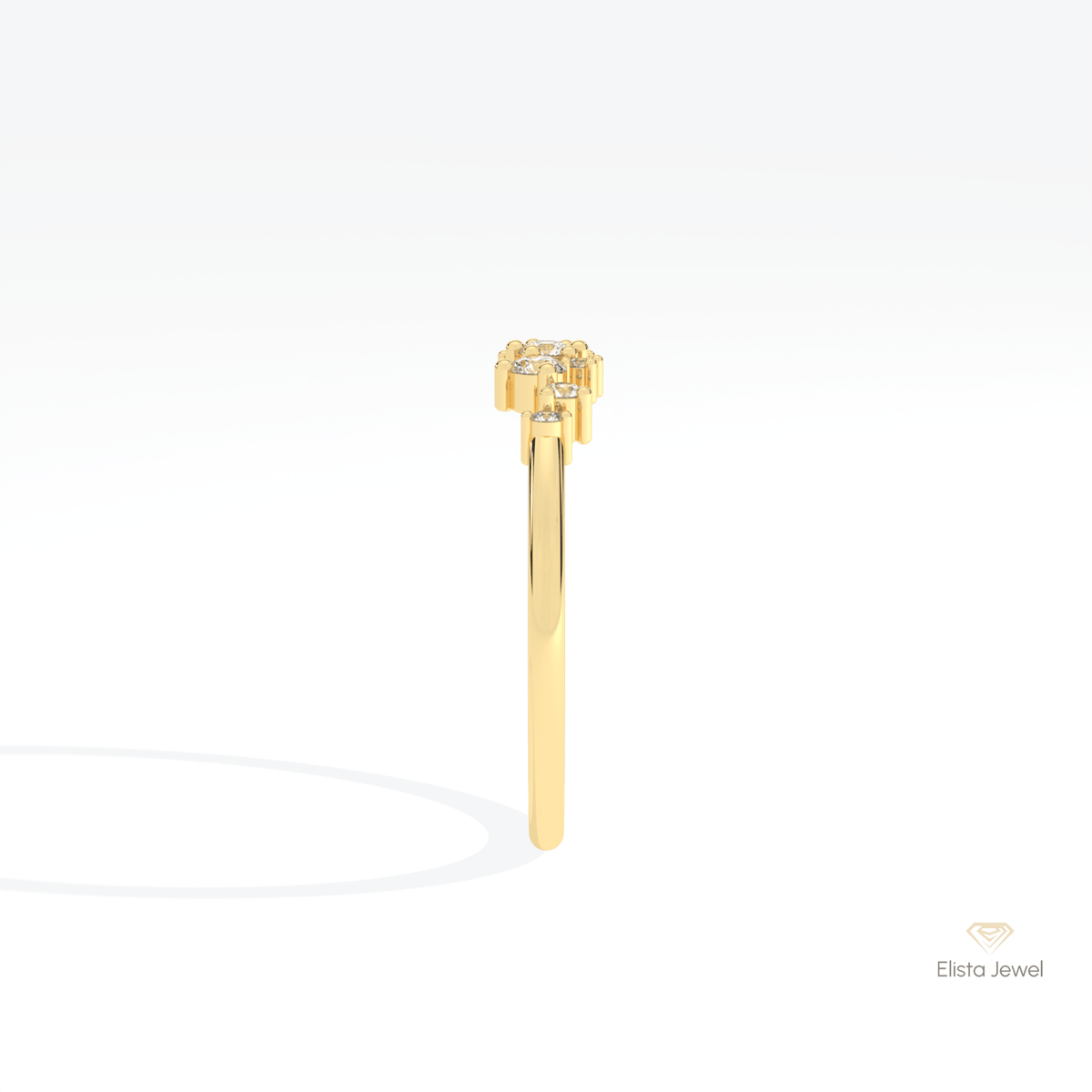 Round Cut Cluster Wedding Lab Grown Diamond Ring - Additional View