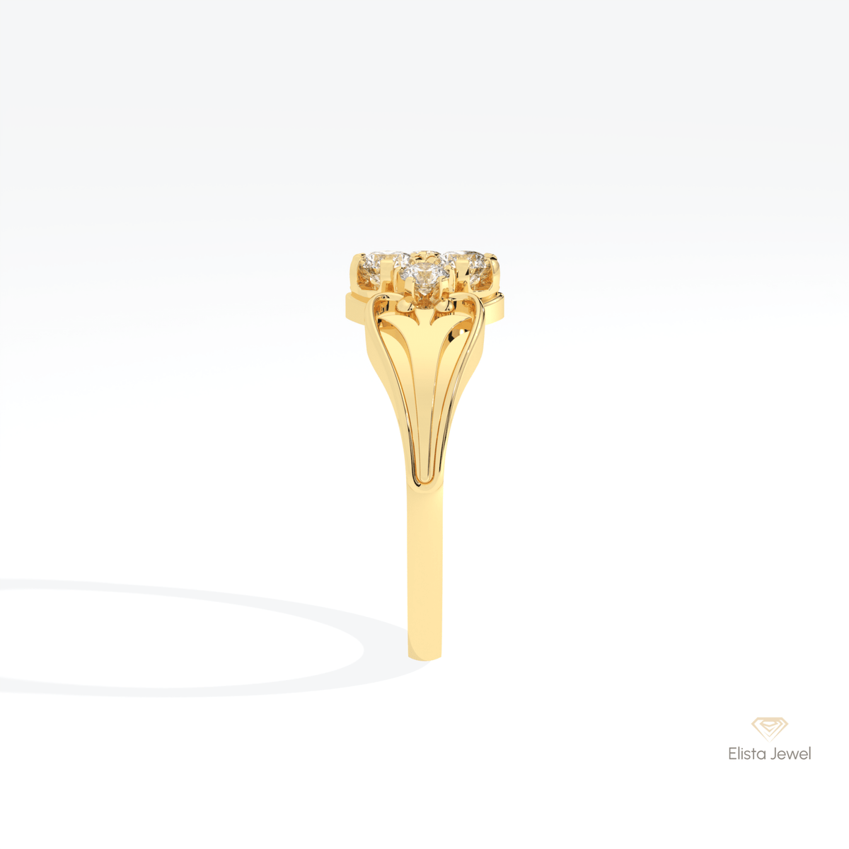 Round Cut Cluster Wedding Lab Grown Diamond Ring - Additional View
