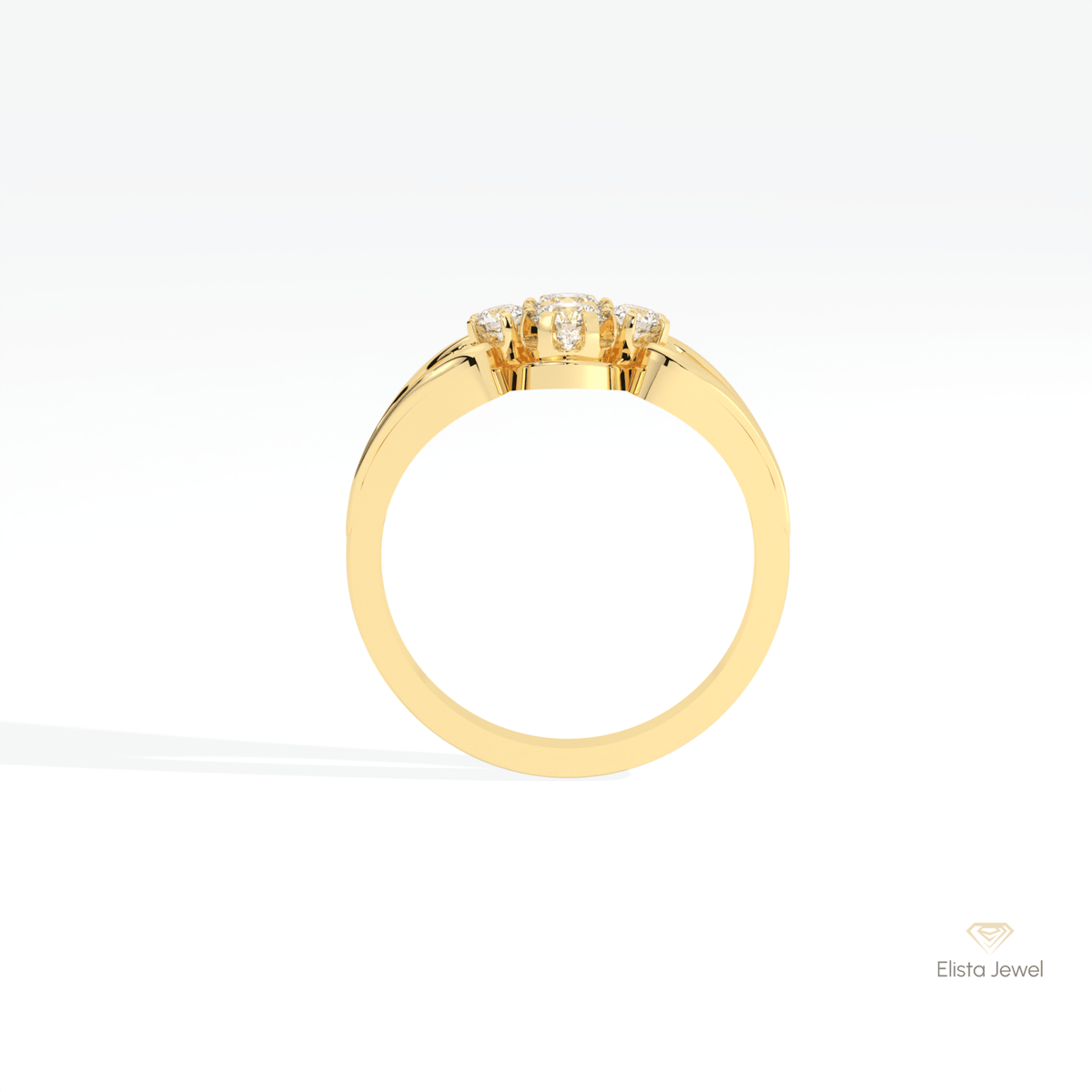 Round Cut Cluster Wedding Lab Grown Diamond Ring - Alternative View