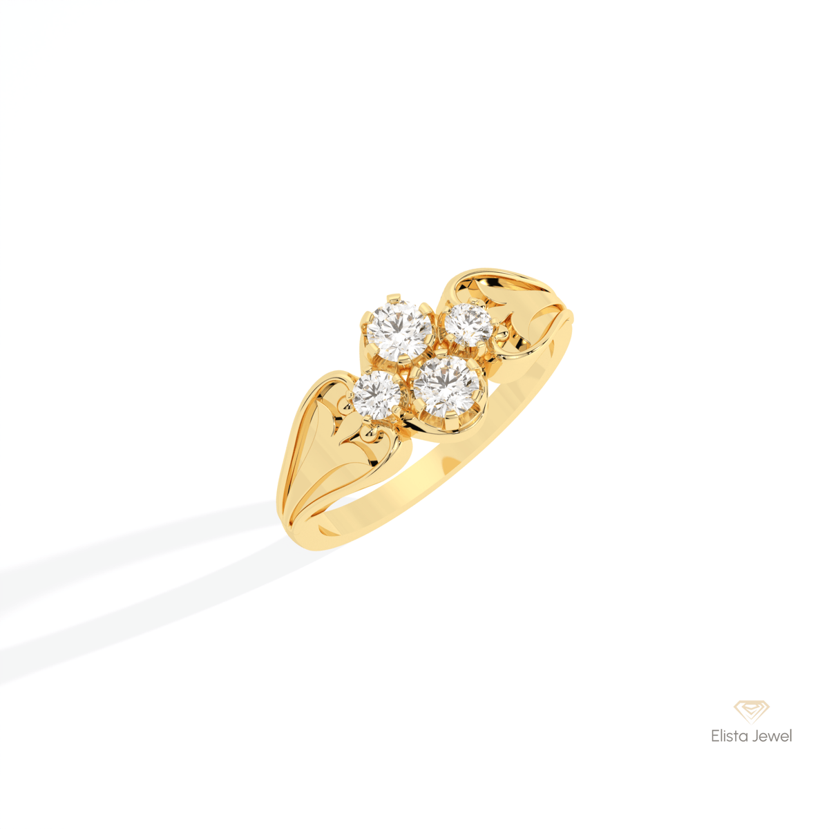 Round Cut Cluster Wedding Lab Grown Diamond Ring in Platinum - Lifestyle View