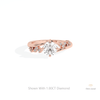 Round Cut Cluster Wedding Lab Grown Diamond Ring in 18K Rose Gold - Ring on Hand View
