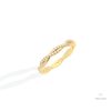 Round Cut Crossover Wedding Lab Grown Diamond Band in 14K Rose Gold - Profile View