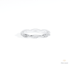 Round Cut Crossover Wedding Lab Grown Diamond Band in 10K White Gold - Front View