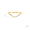 Round Cut Curve Lab Grown Diamond Band in 18K Rose Gold - Ring on Hand View