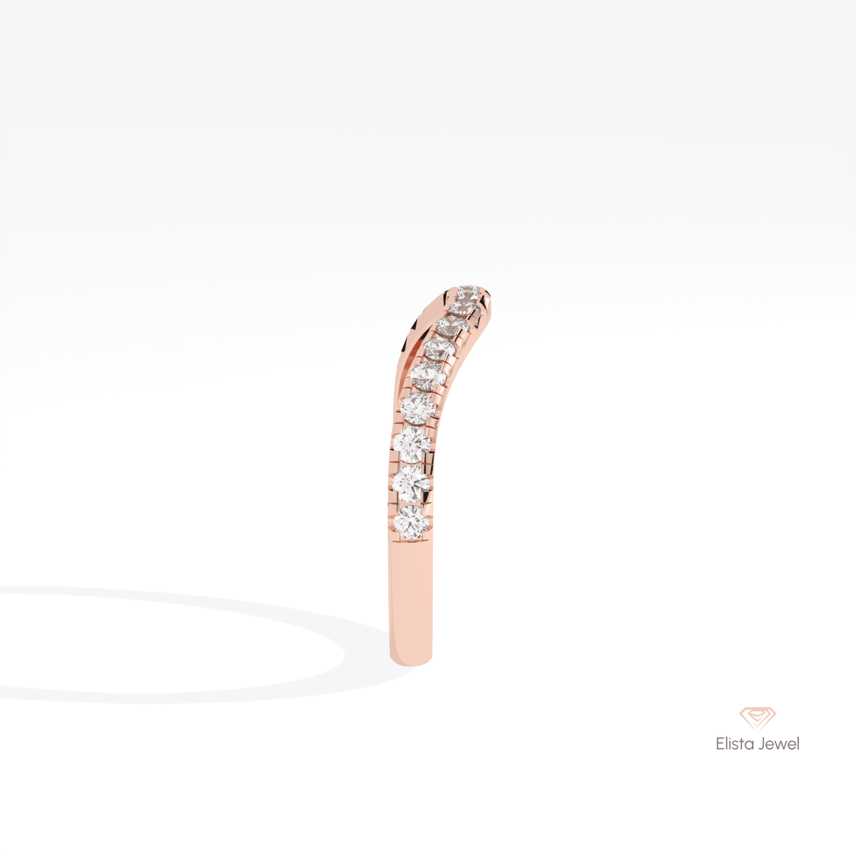 Round Cut Curve Matching Lab Grown Diamond Band - Additional View