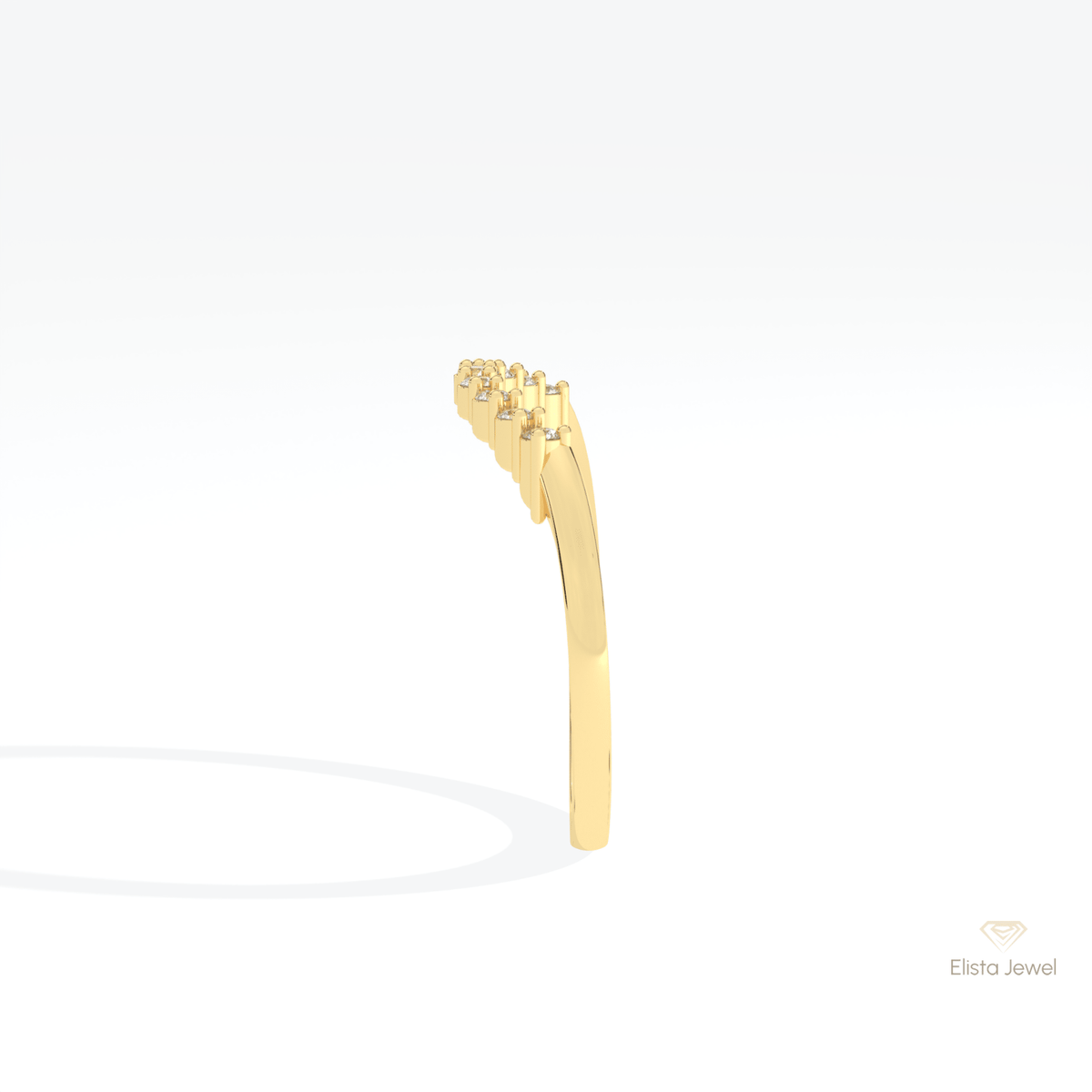 Round Cut Curve Wedding Lab Grown Diamond Band - Additional View