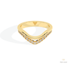 Round Cut Curve Wedding Lab Grown Diamond Band in 18K Rose Gold - Ring on Hand View