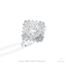 Round Cut Double Halo Accent Starburst Lab Grown Diamond Ring in 10K Yellow Gold - Side View