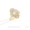Round Cut Double Halo Art Deco Lab Grown Diamond Ring in 10K Yellow Gold - Side View