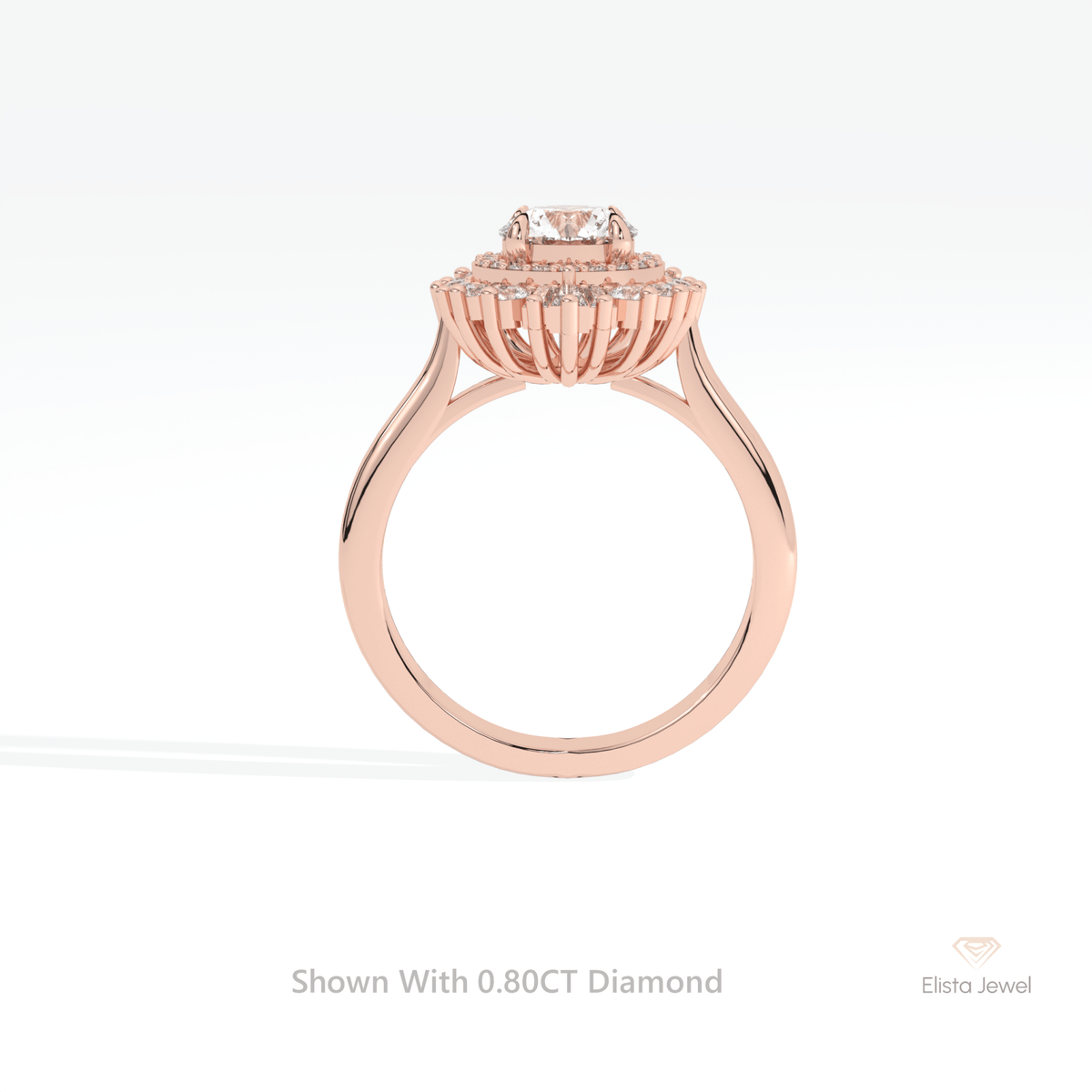 Round Cut Double Halo Art Deco Lab Grown Diamond Ring - Alternative View