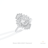 Round Cut Double Halo Art Deco Lab Grown Diamond Ring in 14K Rose Gold - Profile View