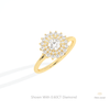 Round Cut Double Halo Lab Grown Diamond Ring in 10K Yellow Gold - Side View
