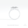 Round Cut Double Halo Starburst Lab Grown Diamond Ring in 18K White Gold - Close-up View