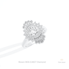 Round Cut Double Halo Starburst Lab Grown Diamond Ring in 14K Rose Gold - Profile View