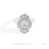 Round Cut Double Halo Starburst Lab Grown Diamond Ring in 14K Yellow Gold - Detail View
