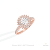 Round Cut Double Halo Wedding Lab Grown Diamond Ring in Platinum - Lifestyle View