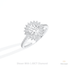 Round Cut Double Halo Wedding Lab Grown Diamond Ring in 10K Yellow Gold - Side View