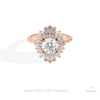 Round Cut Double Halo Wedding Lab Grown Diamond Ring in 18K Rose Gold - Ring on Hand View