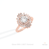 Round Cut Double Halo Wedding Lab Grown Diamond Ring in Platinum - Lifestyle View