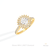Round Cut Double Halo Wedding Lab Grown Diamond Ring in 14K Rose Gold - Profile View